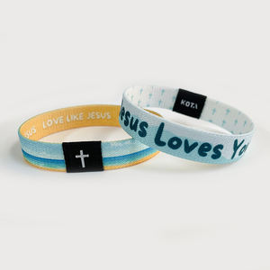 Pulsera Elástica de Tela de Poliéster de Moda de Alta Calidad y Económica para Eventos Publicitarios, Pulsera Personalizada con Logotipo - Product Image 5