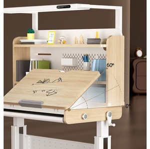 <span class=keywords><strong>Scrivania</strong></span> e <span class=keywords><strong>Sedia</strong></span> Ergonomiche Regolabili in Altezza, Tavolo da Lettura Moderno in Legno con Libreria, Arredamento <span class=keywords><strong>per</strong></span> Camera da Letto - Product Image 2