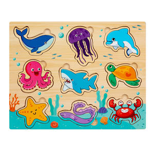 Jouets éducatifs pour enfants Puzzle d'éducation précoce en <span class=keywords><strong>bois</strong></span> 4-6 ans trafic fruits numérique Animal Cognition avion jeux à main - Product Image 3