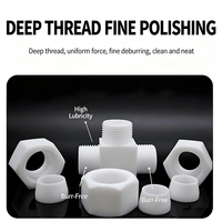 Raccord de compression en PTFE sur mesure, résistant aux acides et aux alcalis, connecteur à 3 voies pour applications industrielles chimiques et de tubulatures.