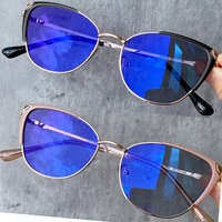 Lunettes de vue de haute qualité à double monture rose, style œil de chat arc-en-ciel, verres photochromiques pour femmes