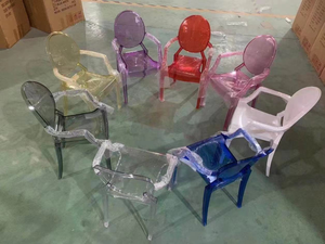 เก้าอี้รับประทานอาหารพลาสติกขนาดเล็กสำหรับเด็กอนุบาลสีสันสดใสเก้าอี้ผีทำจากเรซินอะคริลิคดีไซน์ทันสมัย - Product Image 4