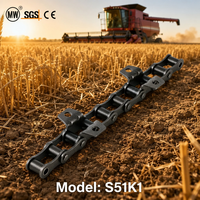 Cadena Agrícola Tipo S51, Paso de 38.1 mm, Cadena de Accionamiento de Precisión para Cosechadoras, Piezas de Equipos Agrícolas