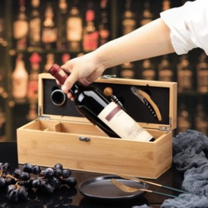 Ensemble de 4 ouvre-bouteilles tire-bouchons avec coupe-capsule, bouchon et collier à <span class=keywords><strong>vin</strong></span>, boîte en bambou incluse - Product Image 4
