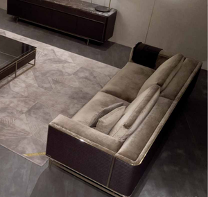 Nouveau design moderne hôtel <span class=keywords><strong>club</strong></span> loisirs meubles combinaison en cuir couche de sable canapé pieds en métal mat chaise de canapé - Product Image 4