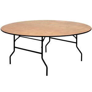 Mesa Redonda Plegable de Madera de 60 Pulgadas (5 Pies) para Fiestas, Banquetes, Bodas y Eventos - Product Image 1
