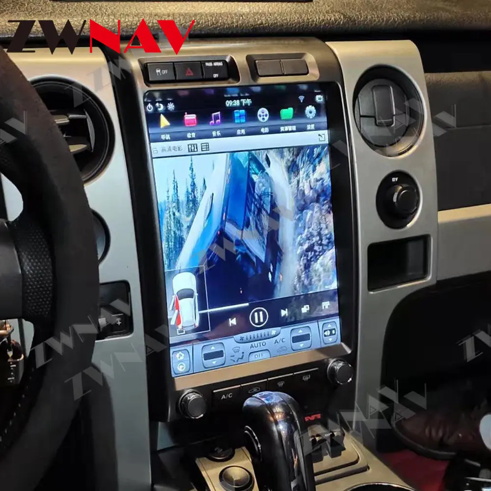 Zwnavigation GPS de Style Tesla pour Ford Raptor F150 128 2009, lecteur multimédia, écran HD de <span class=keywords><strong>voiture</strong></span>, 4 go + 2014 go, Android 9,