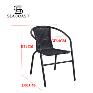 Sedia da Giardino Moderna in Rattan Sintetico Grigio <span class=keywords><strong>Antracite</strong></span>, Comoda, Impermeabile e Resistente, in Acciaio - Product Image 2
