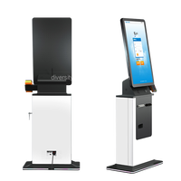 Kiosque de commande automatique de luxe KFC, écran tactile, système de point de vente sans argent liquide, lecteur de code QR, impression thermique, 32 pouces, Windows/Android