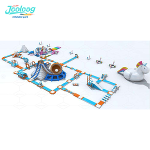 <span class=keywords><strong>Parque</strong></span> acuático inflable del río flotante del Lago con juegos de obstáculos y toboganes para divertirse - Product Image 6