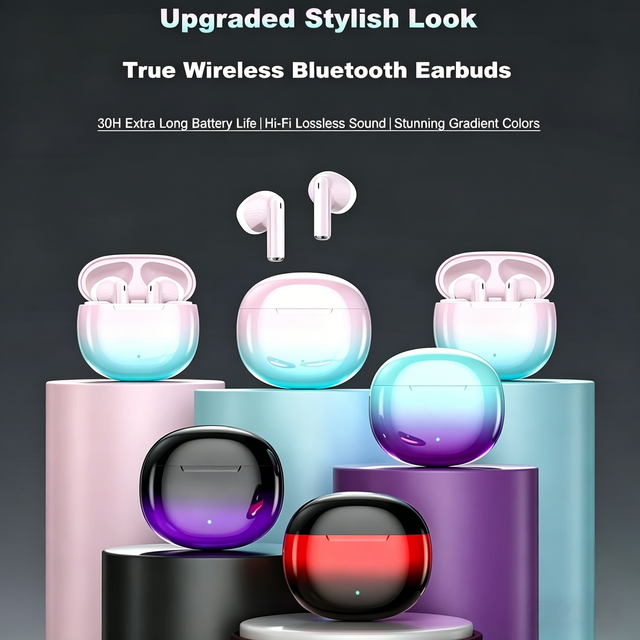 2026 New Wireless Earbuds TWS Gaming In-Ear BT 6.0 IPX5 Waterproof Low Latency Long Battery Life Hi-Fi Sound