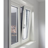Fenêtre à battant en PVC/UPVC Fenêtre inclinable et tournante en vinyle blanc avec double vitrage à vendre