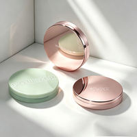 Poudrier compact rond avec couvercle miroir, type coulissant et rétractable, boîte à blush, emballage vide en plastique