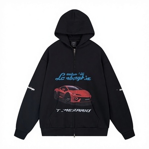 Chaqueta con Capucha y Cierre de Cremallera de Alta Calidad, Estilo Casual de Invierno, Nueva Colección París 2025, Colaboración con Lamborghini, Estampado de Lodo, Marca B - Product Image 1