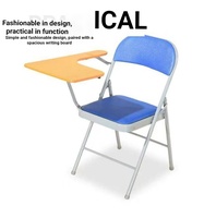 Chaise de formation pliable avec cadre chromé renforcé pour la formation, le bureau, la salle de classe, les séminaires et les lieux de réunion