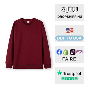 Sweat-shirt rose imprimé surdimensionné pour femme, col rond, 100 % coton tricoté, couleur unie, hiver, décontracté, respirant, manches longues - Product Image 2