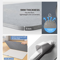 Tapis de bain en pierre d'argile diatomée gravé, séchage rapide, super absorbant, antidérapant, écologique et durable