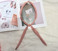 Collier en tissu à carreaux en soie pour femme, avec perles en forme de cœur, style vintage, motif pied-de-poule, chaîne en bambou, luxe léger et de niche