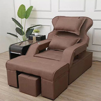 Fauteuil inclinable moderne en velours à commande électrique avec massage des pieds pour extensions de cils