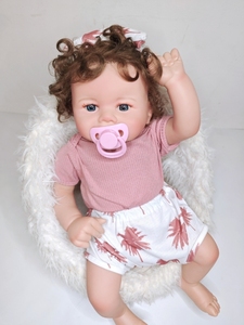 Art Creation Muñeco Reborn realista de 20 pulgadas con pelo enraizado a mano Juguete suave Vinilo de silicona con estilo sonriente encantador - Product Image 2
