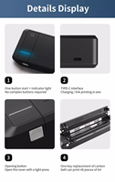 Imprimante thermique portable mini MT800 300 dpi, format A4, imprimante à transfert thermique en stock pour interface, garantie 1 an