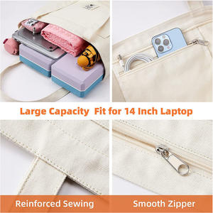 オーガニックヘビーデューティーラージコットンキャンバスコットントート食料品バッグブランクトートヨガジムバッグコットンキャンバスヨガマットバッグ - Product Image 3