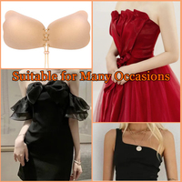 Soutien-Gorge Adhésif Invisible Sans Bretelles Effet Push-Up, Lingerie Femme avec Cache-Tétons en Silicone sans Couture et Bralette