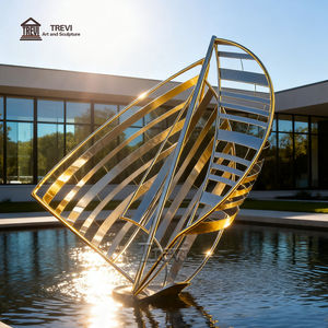 Statue Urbaine Abstraite en Métal de Grande Taille TREVI, <span class=keywords><strong>Sculpture</strong></span> de Bateau à <span class=keywords><strong>Voile</strong></span> en Acier Inoxydable à Vendre - Product Image 3