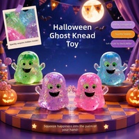 Jouet anti-stress Halloween fantôme souple à presser avec paillettes scintillantes, design mignon, en TPR, unisexe 2026