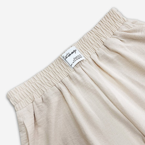 Vêtements pour femmes grandes tailles, vente en gros personnalisée, <span class=keywords><strong>pantalon</strong></span> large décontracté <span class=keywords><strong>beige</strong></span>, ample, élégant, <span class=keywords><strong>pantalon</strong></span> à jambes larges pour femmes, grandes tailles - Product Image 3