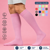 Chaussettes de compression personnalisées avec logo, vente en gros, chaussettes de soutien montantes, chaussettes de sport athlétiques personnalisées pour femmes et hommes