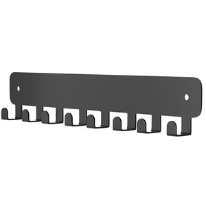 Wall Mounted <b>Hook</b> Rack <b>Black</b> Rectangle 8 <b>Hooks</b> Durable Key Organizer Entryway Storage - Product Image 5