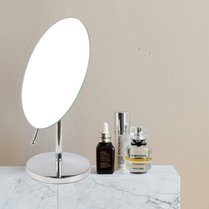 Có khung hình bầu dục đứng makeupdesktop gương 180 ° xoay mỹ phẩm Vanity một mặt <span class=keywords><strong>Chrome</strong></span> hoàn thành đứng gương - Product Image 1