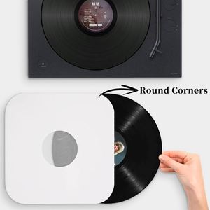 Pochettes intérieures pour disques vinyles en plastique blanc de 12 pouces, 33 tours, avec coins, imperméables, écologiques, transparentes, non toxiques, recyclables - Product Image 3