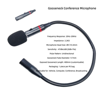 Microphone de conférence filaire à condensateur cardioïde avec suppression du bruit, XLR, col de cygne souple, pour podium et discours, 20Hz-20kHz, diffusion