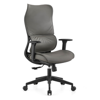 Passé BIFMA chaise de bureau en cuir de luxe gris cadre arrière pivotant chaise de patron plus large meubles d'appui-tête