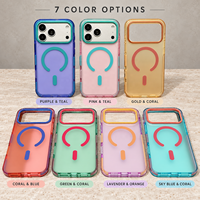 Coque de téléphone magnétique colorée avec poignée latérale antidérapante, protection de caméra surélevée, antichoc pour iPhone 18 Pro Max 17 16 15