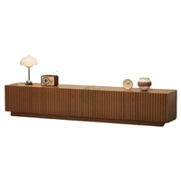 Meuble TV moderne du milieu du siècle, 86 pouces, en noyer, console de divertissement, grand meuble de rangement, étagères réglables pour salon