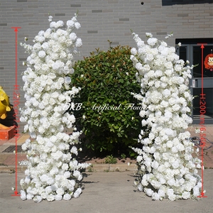 Factory Wholesale Custom Realistic Artificial Horn <b>Flower</b> Arch High Quality Silk Romantic Wedding Ceremony Background Event - Product Image 2