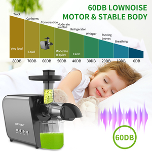Exprimidor de Frutas y Verduras, Exprimidor Horizontal de 200W, Materiales de Grado Alimenticio con Cabezales 3 en 1 - Product Image 4