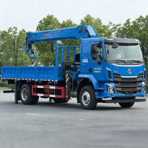 Grue télescopique montée sur camion 4x2 de 8 tonnes personnalisée avec benne de chargement pour levage de charges de construction - Product Image 2
