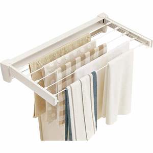 2025 New Series Wall Mounted Aluminum Folding Eco-Friendly <b>Clothes</b> Drying <b>Rack</b> Adjustable Shelves for Bathroom Kitchen Laundry - Product Image 1