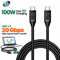Kabel USB 3.2 Gen 2x2 Tipe C ke Tipe C 100W, Transfer Data Kecepatan Tinggi 20Gbps, Pengisian Cepat PD, Kabel USB C untuk Laptop SSD