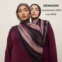Châle léger en coton personnalisé Sharut pour femmes musulmanes, respirant, imprimé Ombre Dusk Waves, en modal, hijab, écharpe 2026