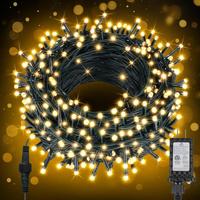 Guirlandes lumineuses LED TSINYE pour Noël, lumières de fée blanc chaud pour l'extérieur avec prise américaine, pour patio, jardin, chambre, mariage, fête