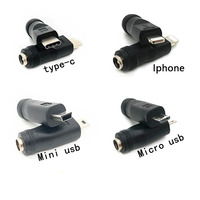 Kabel Pengisian USB Converter Micro USB Mini USB untuk Tipe C Male untuk DC 5.5*2.5Mm Female Converter