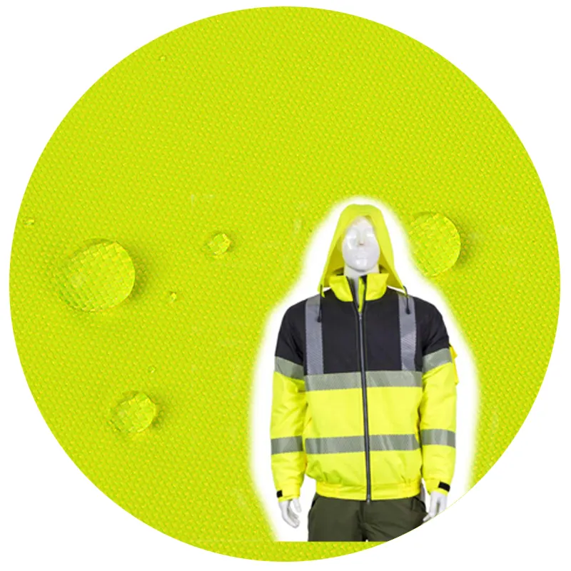 EN20471 150D oxford with PU milky waterproof coated for safety vests workwear hi vis fabric