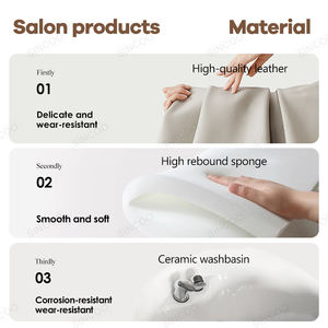 Poste de Barbier Portable Meuble de Salon de Coiffure Lit de Shampooing Massant & Fauteuil de Bac de Lavage en Fibre de Verre - Product Image 3