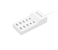 Cargador de Pared USB de Alta Velocidad de 50W con 6 Puertos USB-A y 4 Puertos Tipo-C, Carga Rápida para 11/12/13/14 y Computadoras Portátiles