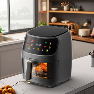 <span class=keywords><strong>Friteuse</strong></span> à Air Électrique Carrée 8L, Moderne et Multifonctionnelle, à Commande Numérique, Arrêt Automatique, en Plastique pour Usage Domestique et Hôtelier - Product Image 6